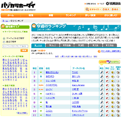 ランキング一覧ページ